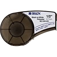 Brady M21-500-423 21 de longitud- 0.5&quot- de ancho- poliéster permanente B-423- negro sobre blanco- BMP 21 ID de impresora…